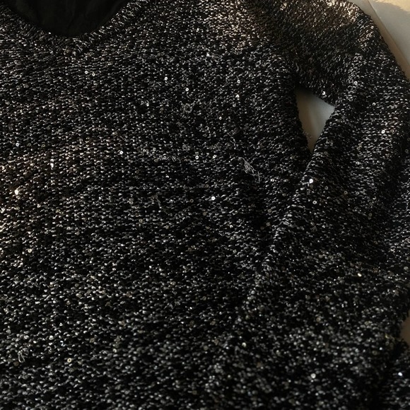 Apt 9 Black Gray Sparkle Sequins Layered Sweater - Picture 5 of 7